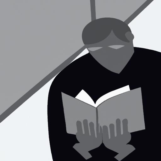 Một hình ảnh về một người đang suy ngẫm khi đọc sách, bao quanh là những gam màu xám.